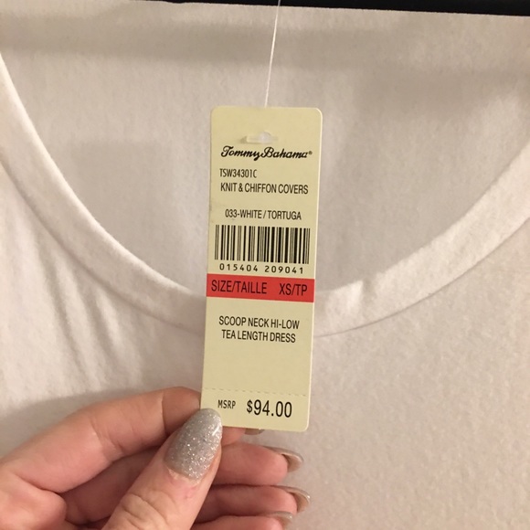 Tommy Bahama Knit & Chiffon T-Shirt Dress - XS - Picture 4 of 4